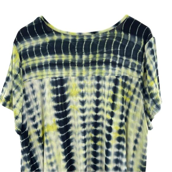 Nina Leonard Scoop Neck Tie-dye Print T-Shirt Dress Pockets Rayon Comfy Size 3X - Picture 5 of 11